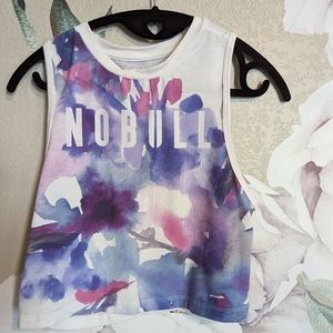 Nobulls Watercolor Floral Purple Muscle tank (crop)